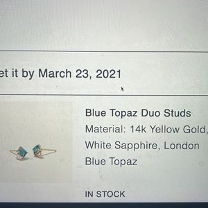 Mejuri Blue Topaz Duo Studs
